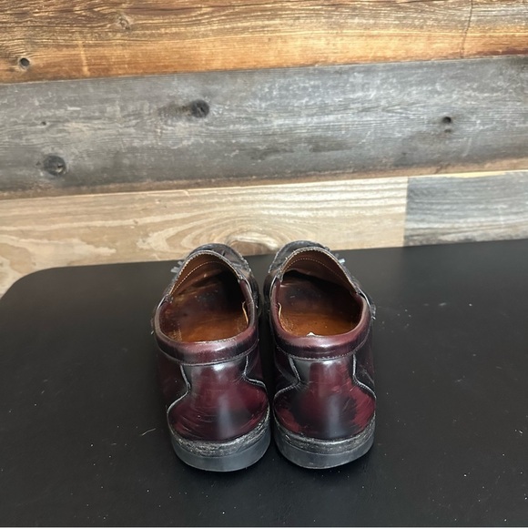 Allen Edmonds Stowe Mens Burgundy Tassel Slip On Designer Loafers 10D - Picture 2 of 10